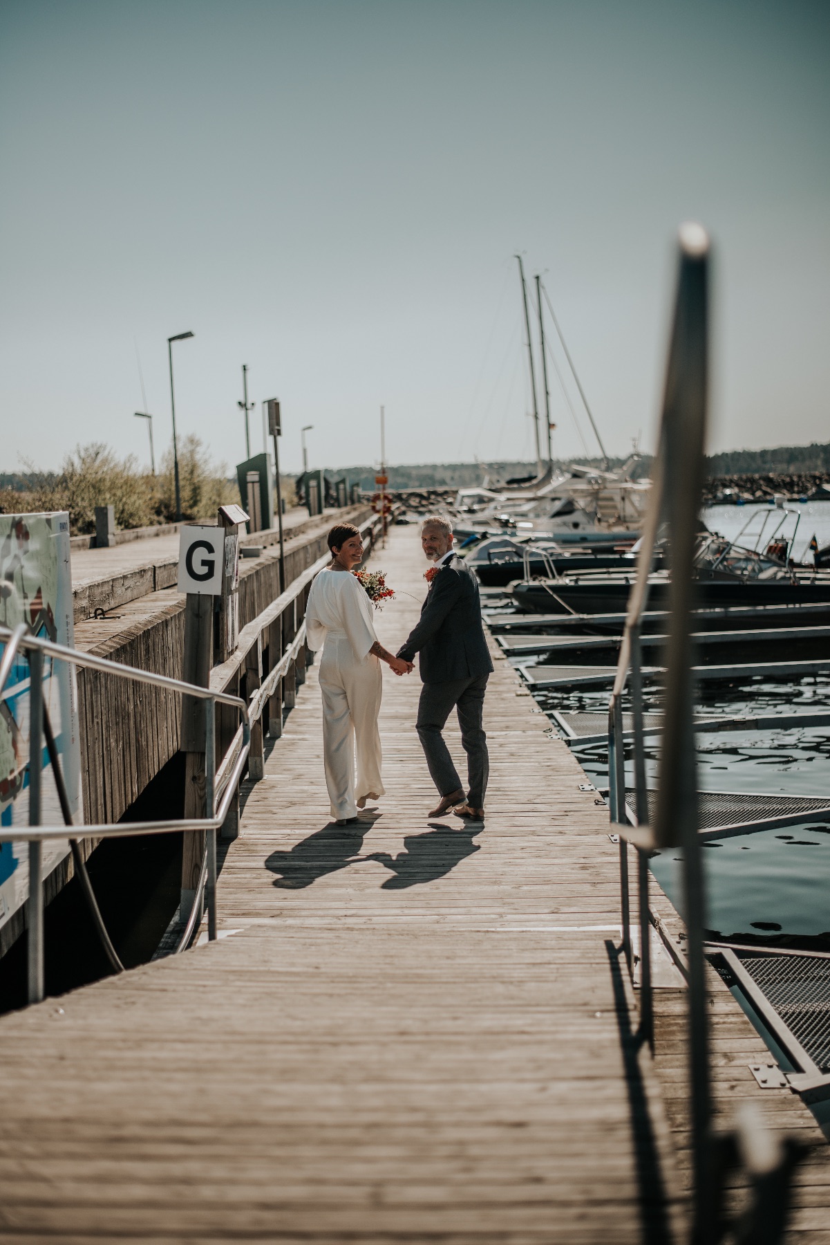 Bröllopsfotografering på bryggan 